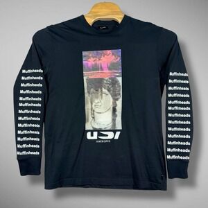 Diesel Jeans Long Sleeve Tee Adult Medium‎ Black Muffinheads Band Shirt Crewneck
